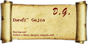 Danó Gejza névjegykártya